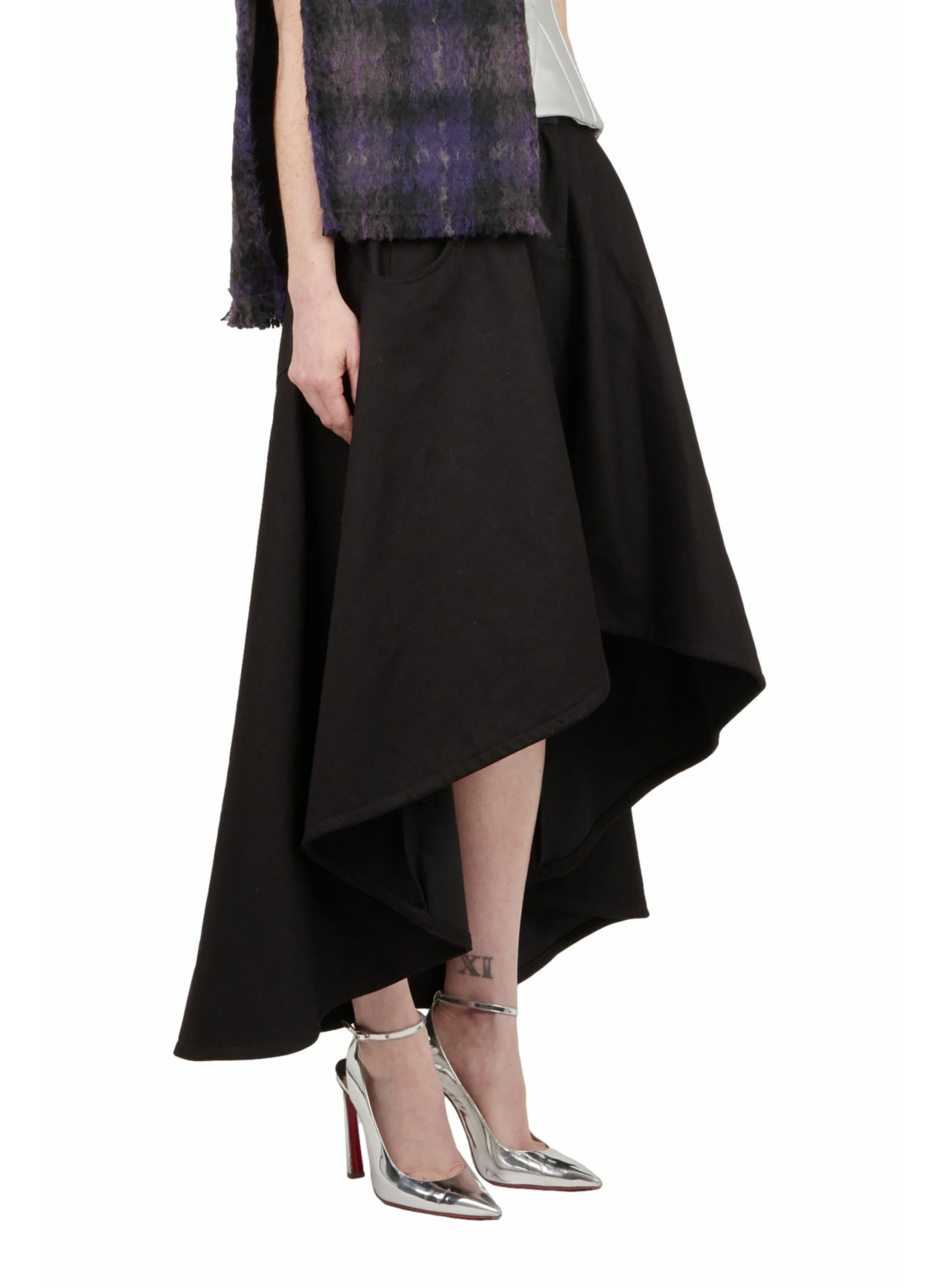 スカート Ruimeme <houndsooth asymmetry skirt> ASYMMETRICAL DENIM SKIRT – WEINSANTO
