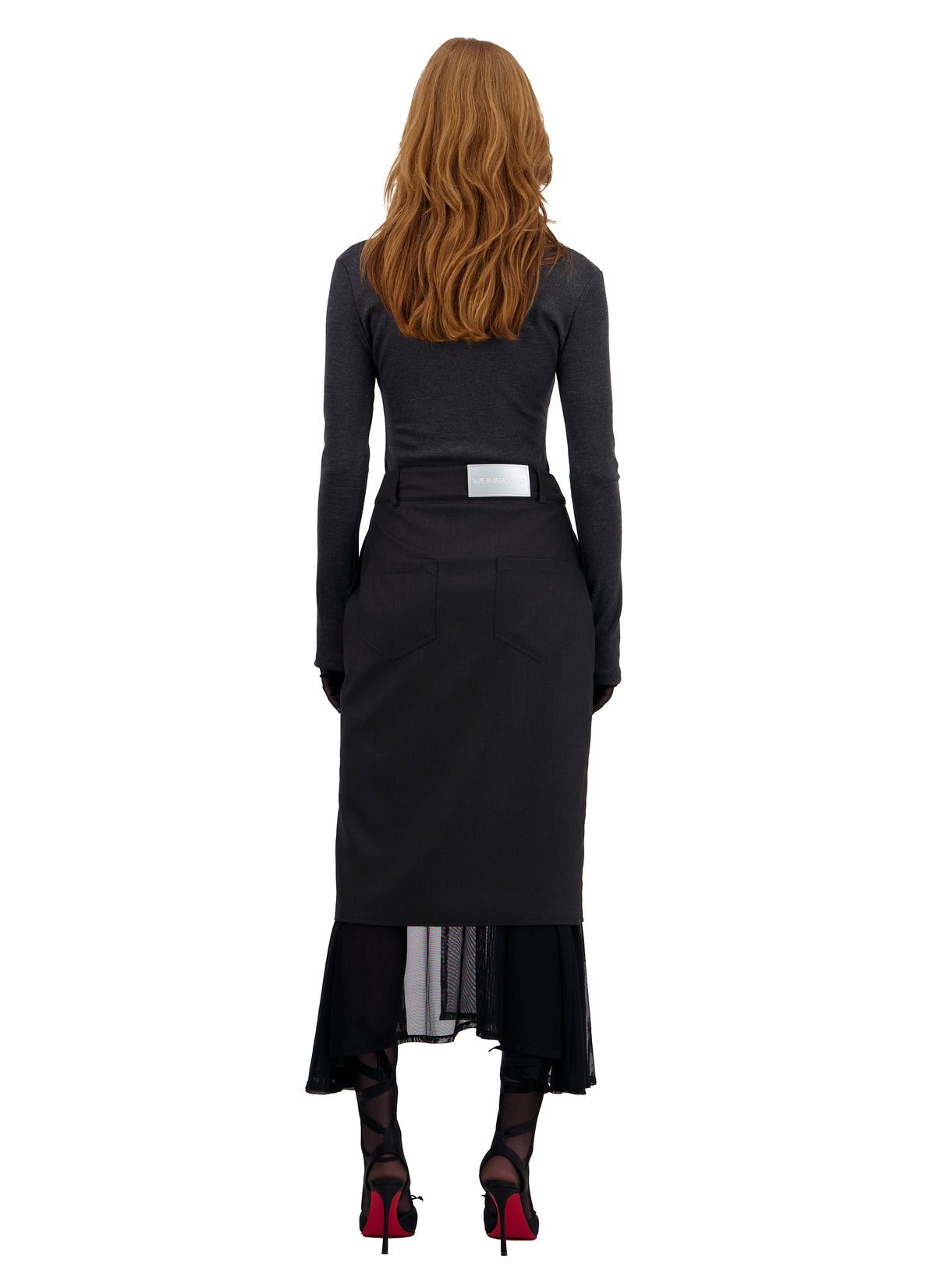 ASYMMETRICAL SKIRT WITH DOUBLE LAYER