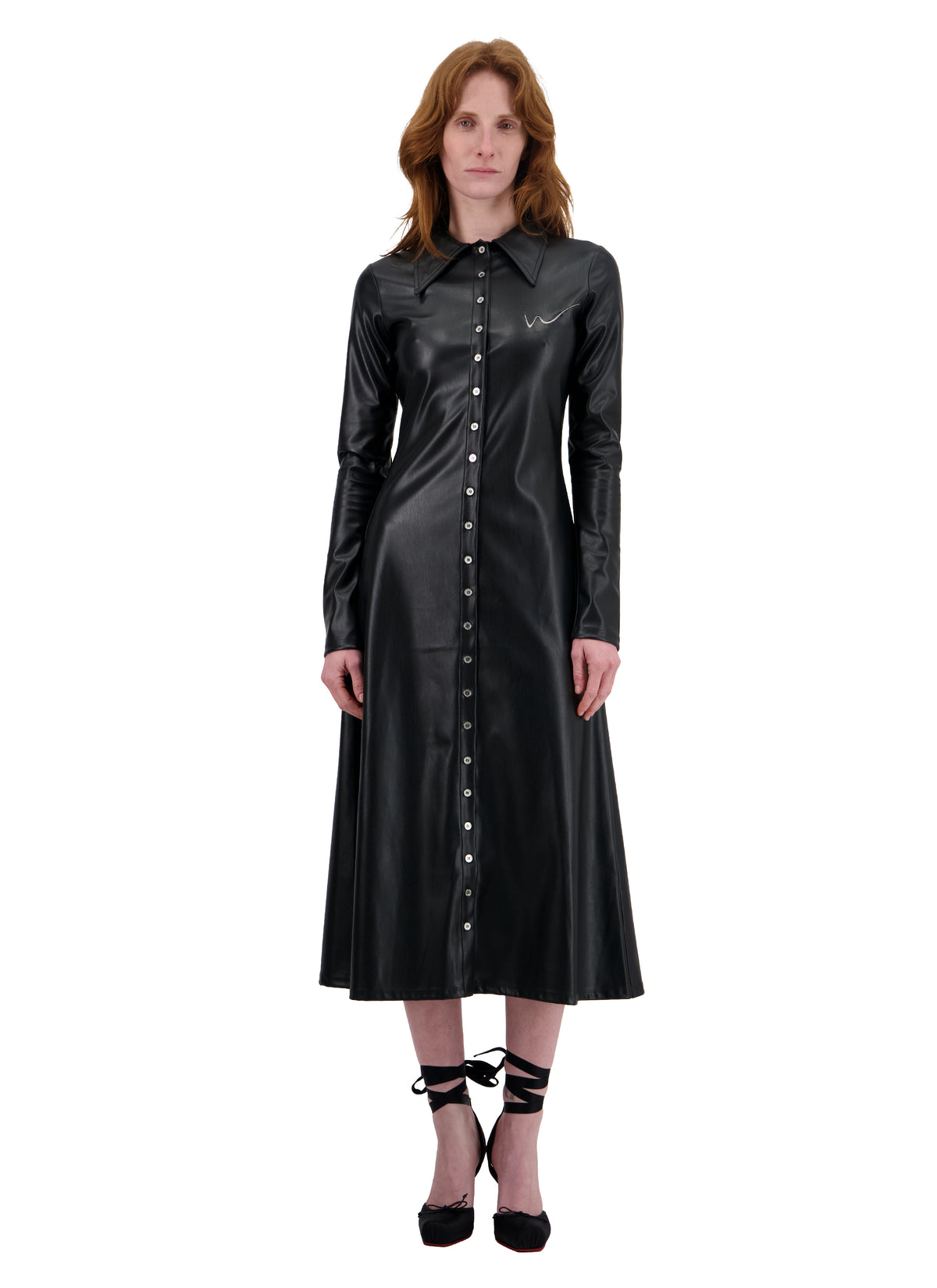 LONG SHIRT DRESS WITH FRONT OPENING