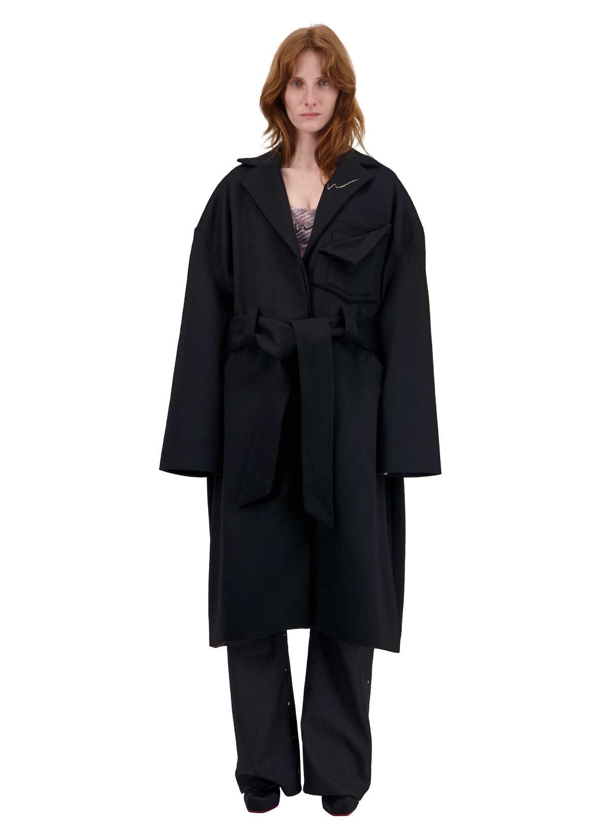 OVERSIZED POCKET BELTED COAT