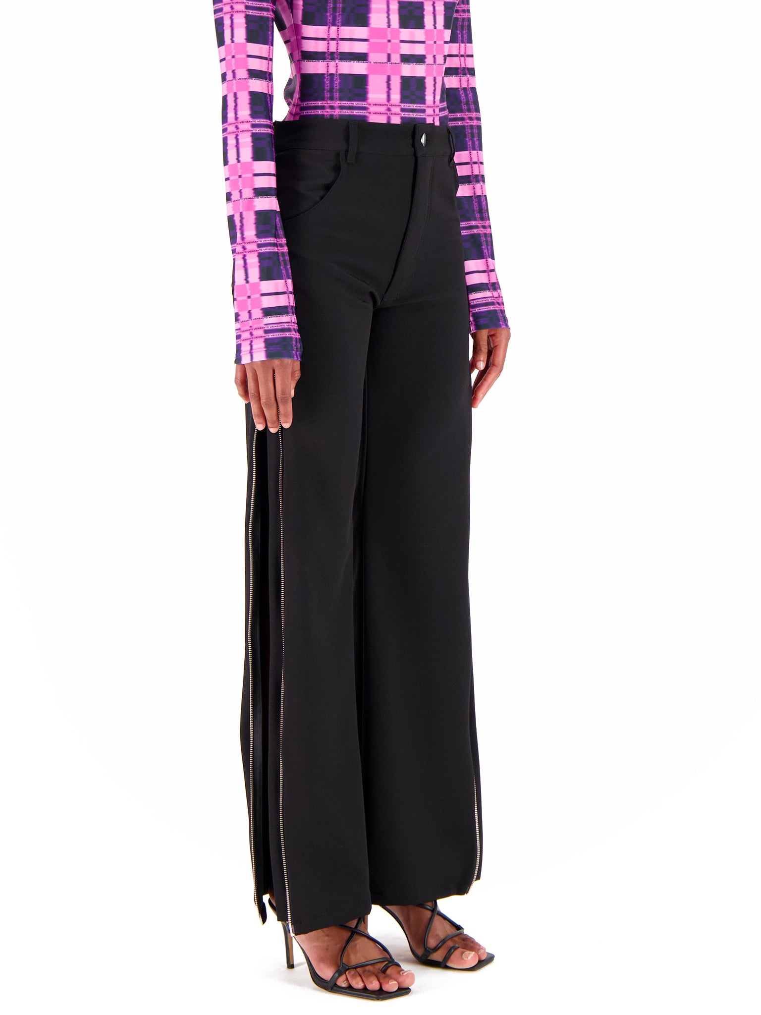 DOUBLE ZIPPERS STRETCH PANT