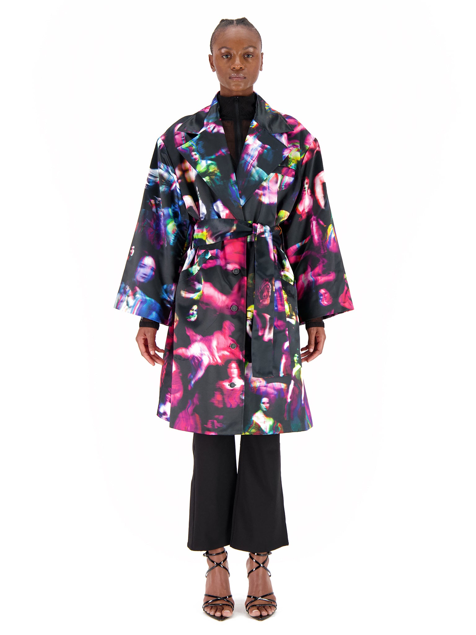 SATIN PRINTED COAT