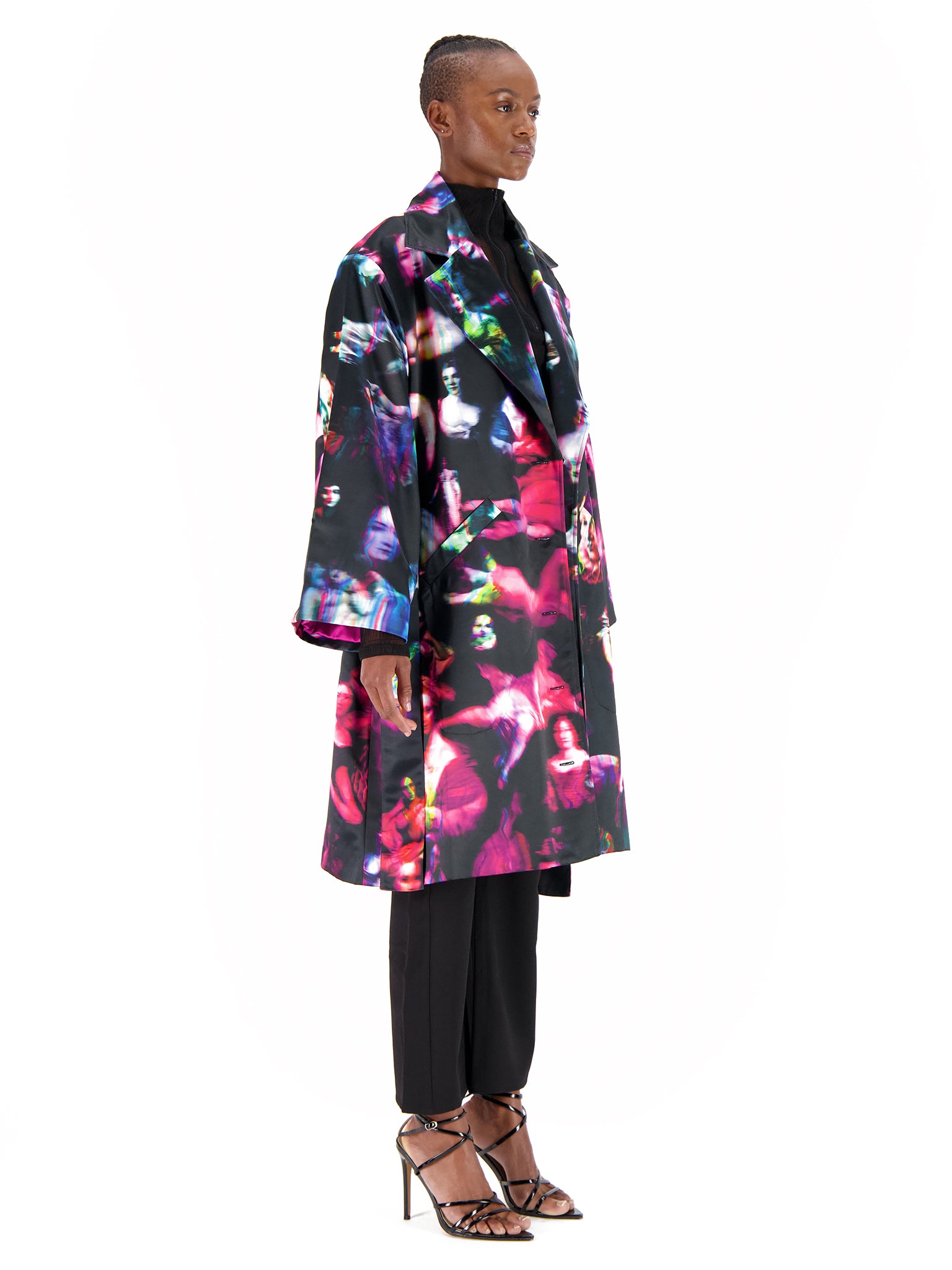 SATIN PRINTED COAT