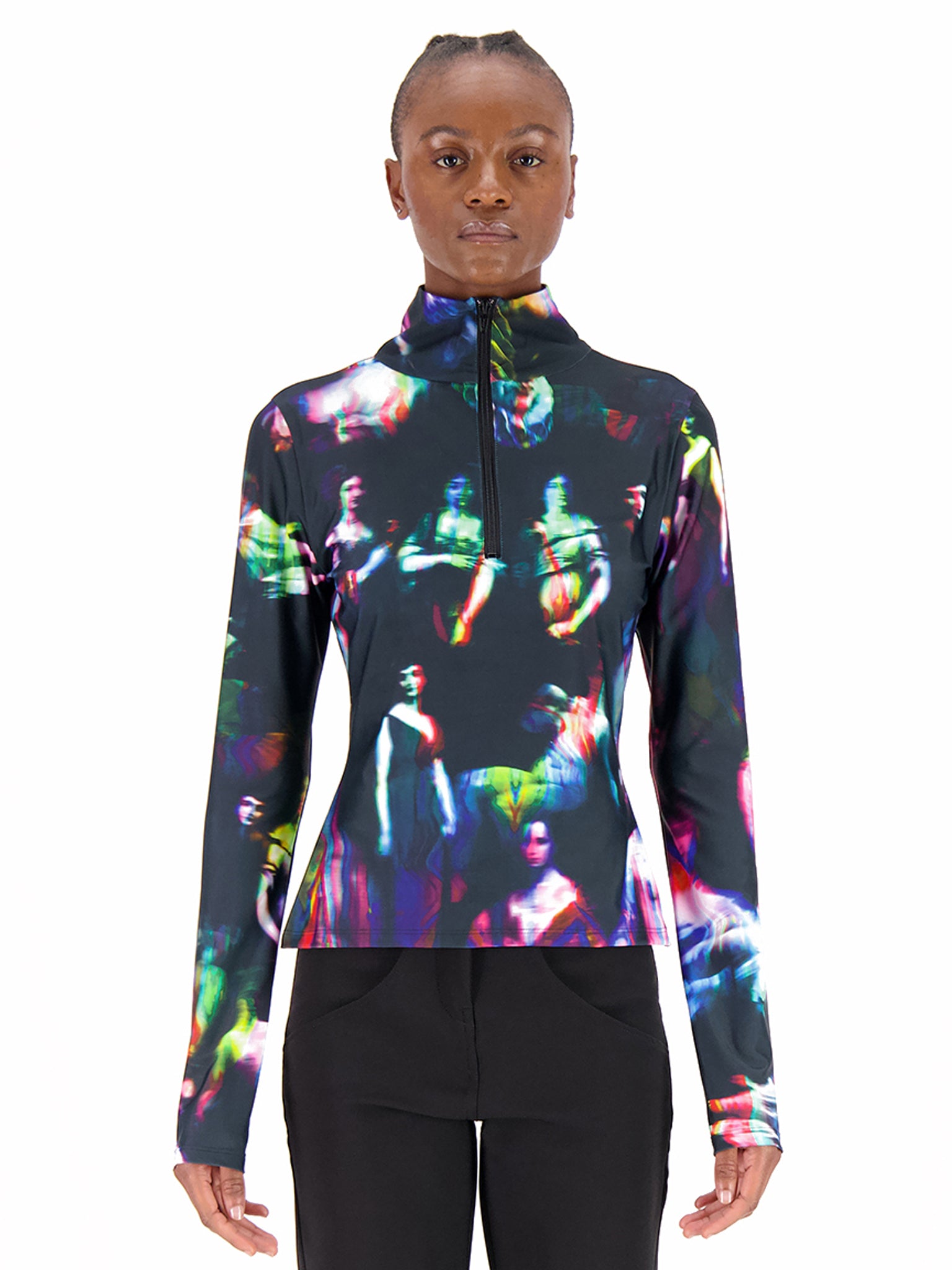 HIGH NECK PRINTED TOP