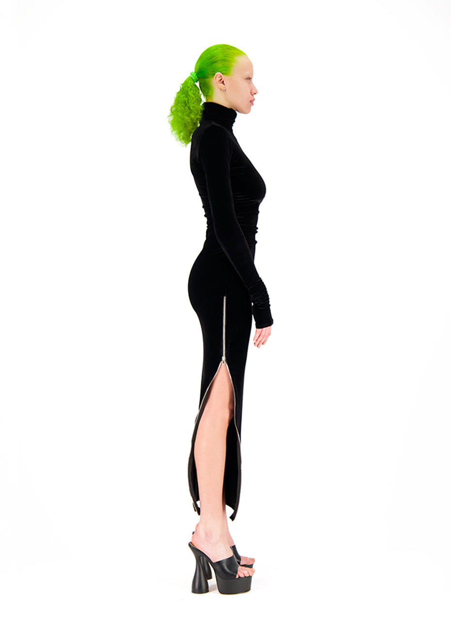 LONG VELVET DRESS