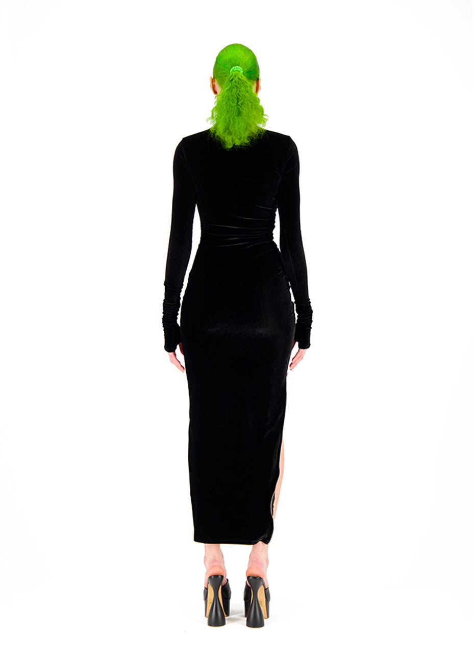 LONG VELVET DRESS