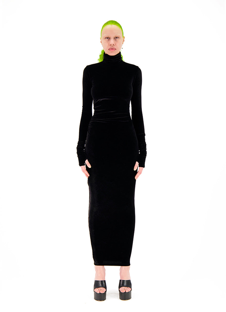 LONG VELVET DRESS