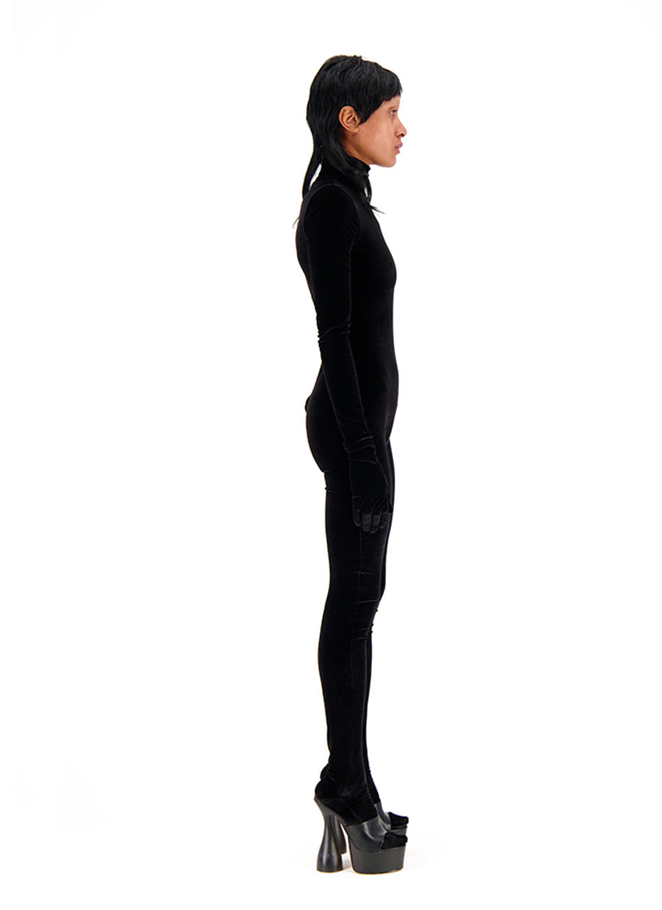 STRETCH VELVET JUMPSUIT