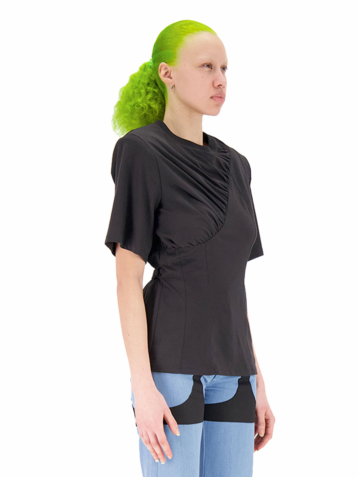 ASYMETRICAL DRAPED TEE-SHIRT