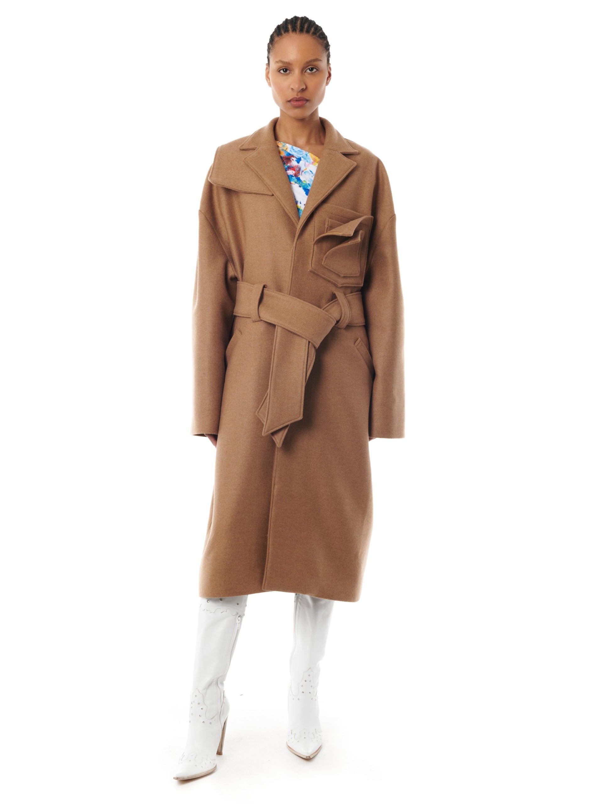 LONG CAMEL WOOL COAT