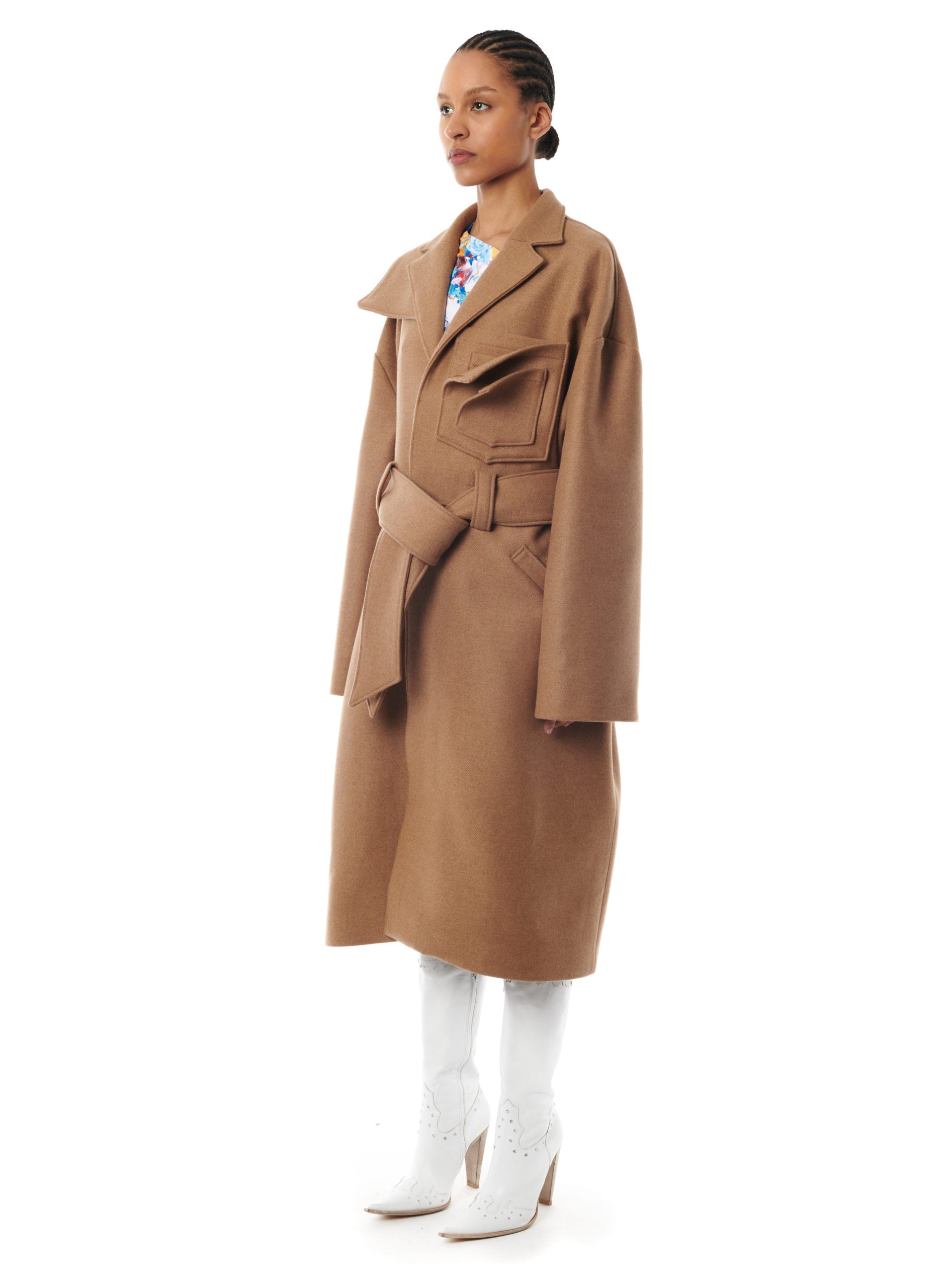 LONG CAMEL WOOL COAT