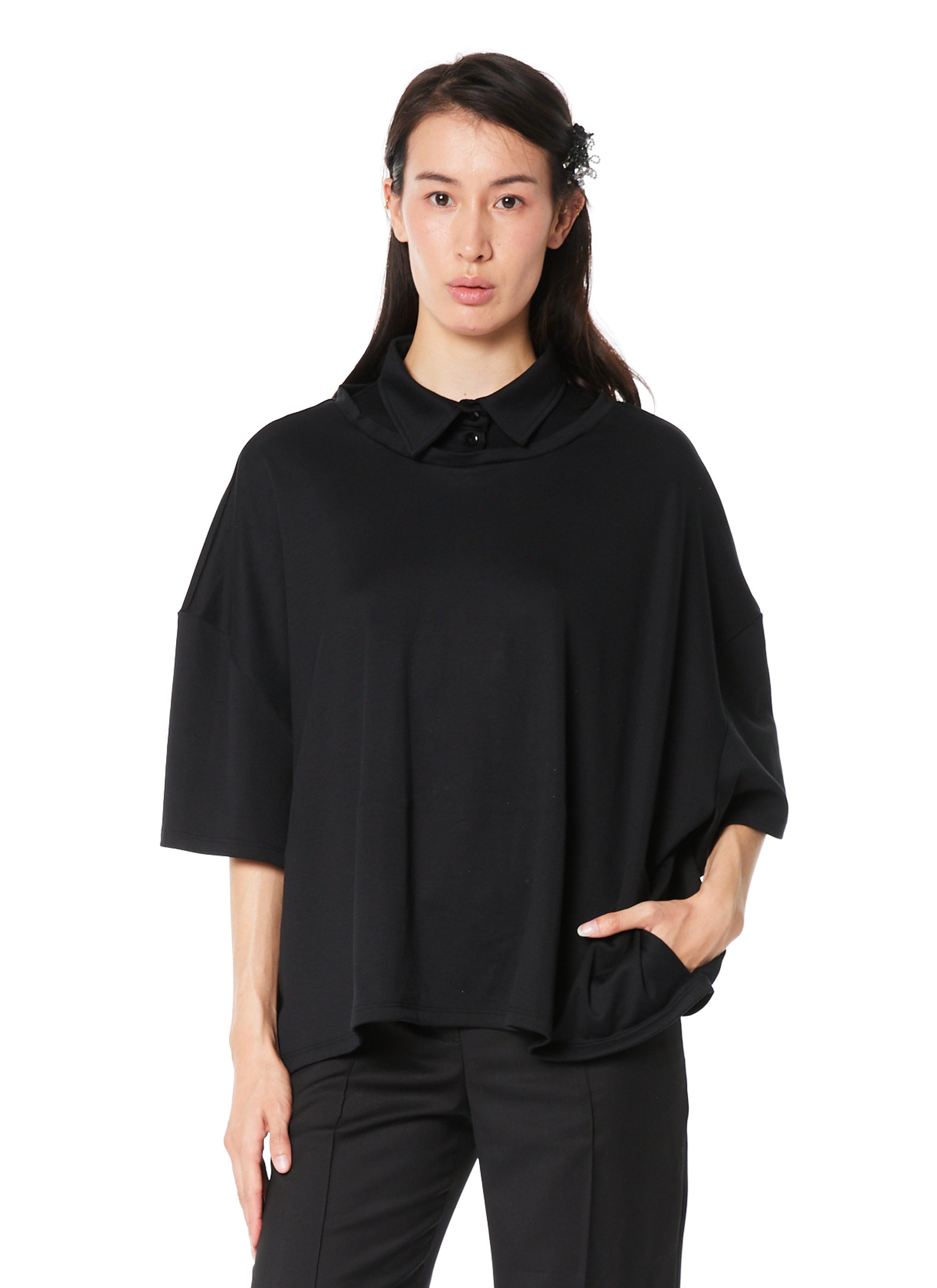 DOUBLE COLLAR OVERSIZED T-SHIRT