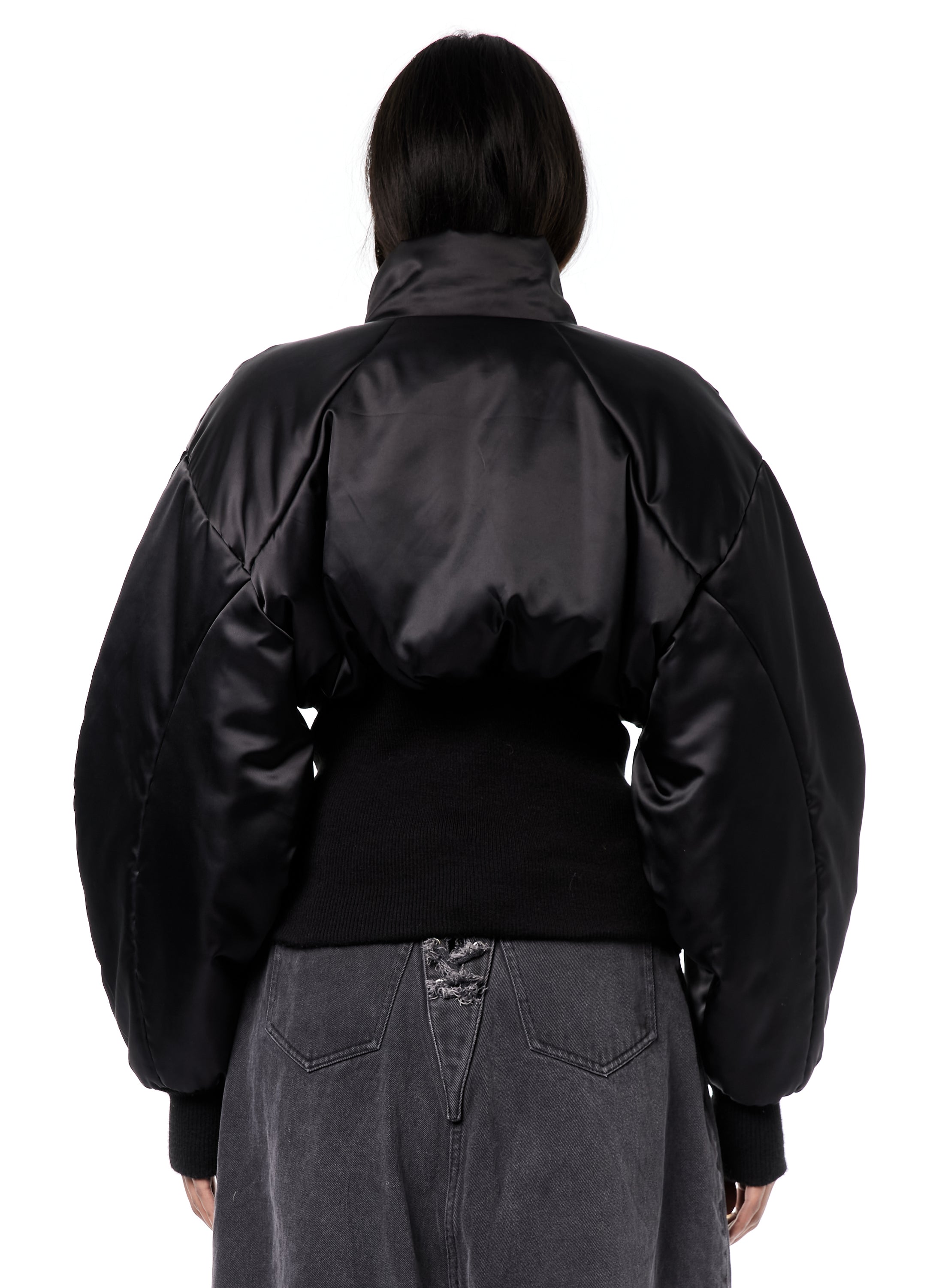 ジャケット・アウター POLYESTER TAFFETA NO COLLAR BLOUSON BLK2 Prada - Re-Nylon Blouson Jacket in Black - SGB684_1WQ8_F0002