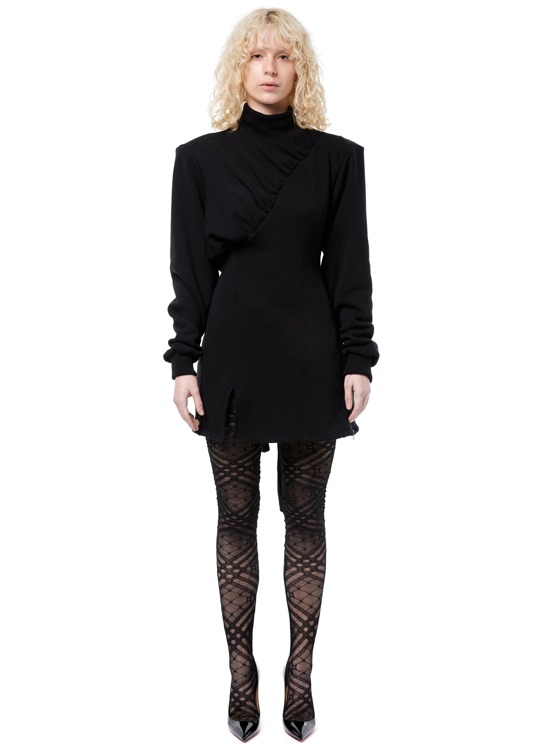DRAPED JERSEY MINI-DRESS