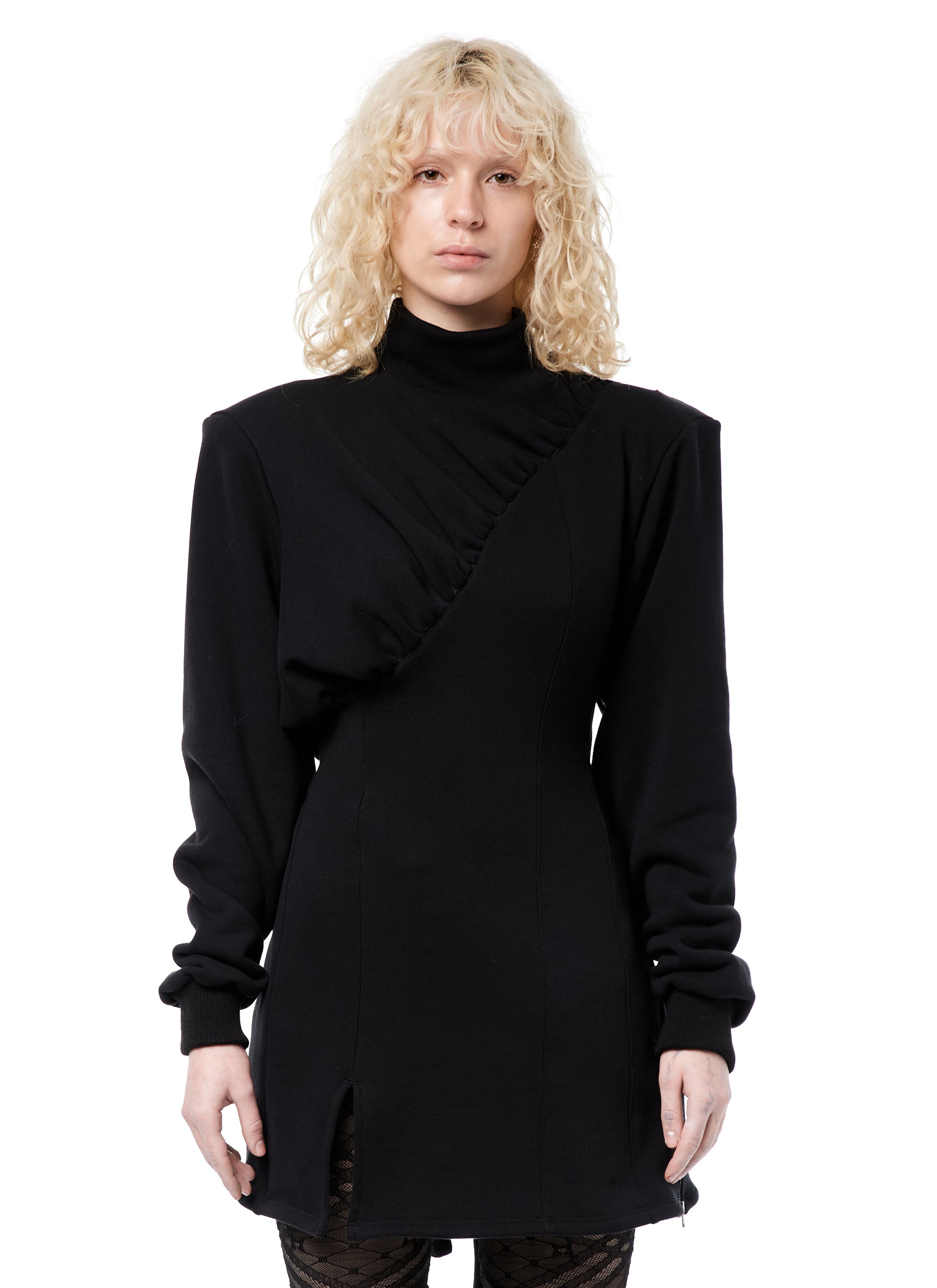 DRAPED JERSEY MINI-DRESS
