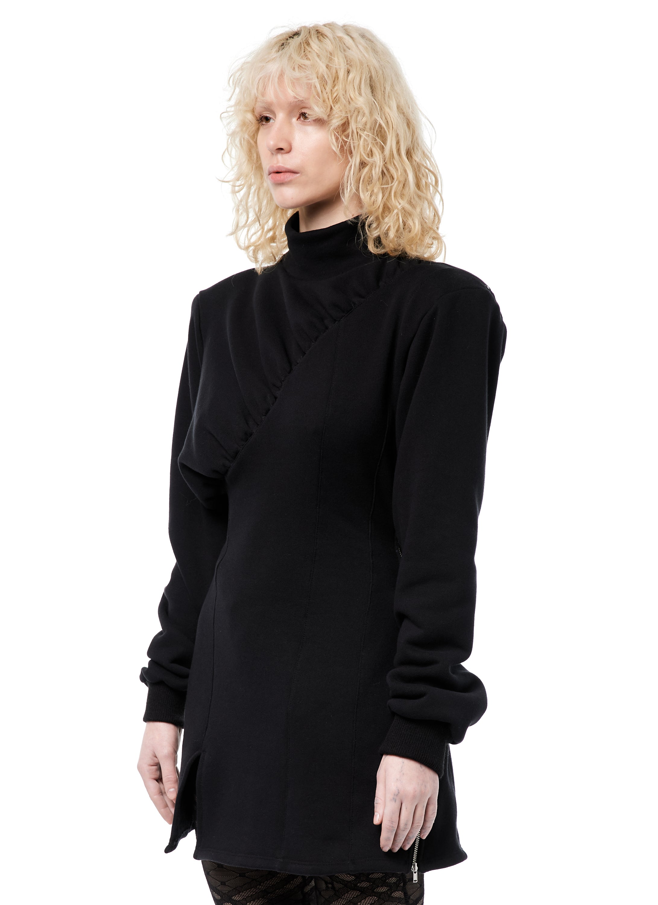 DRAPED JERSEY MINI-DRESS