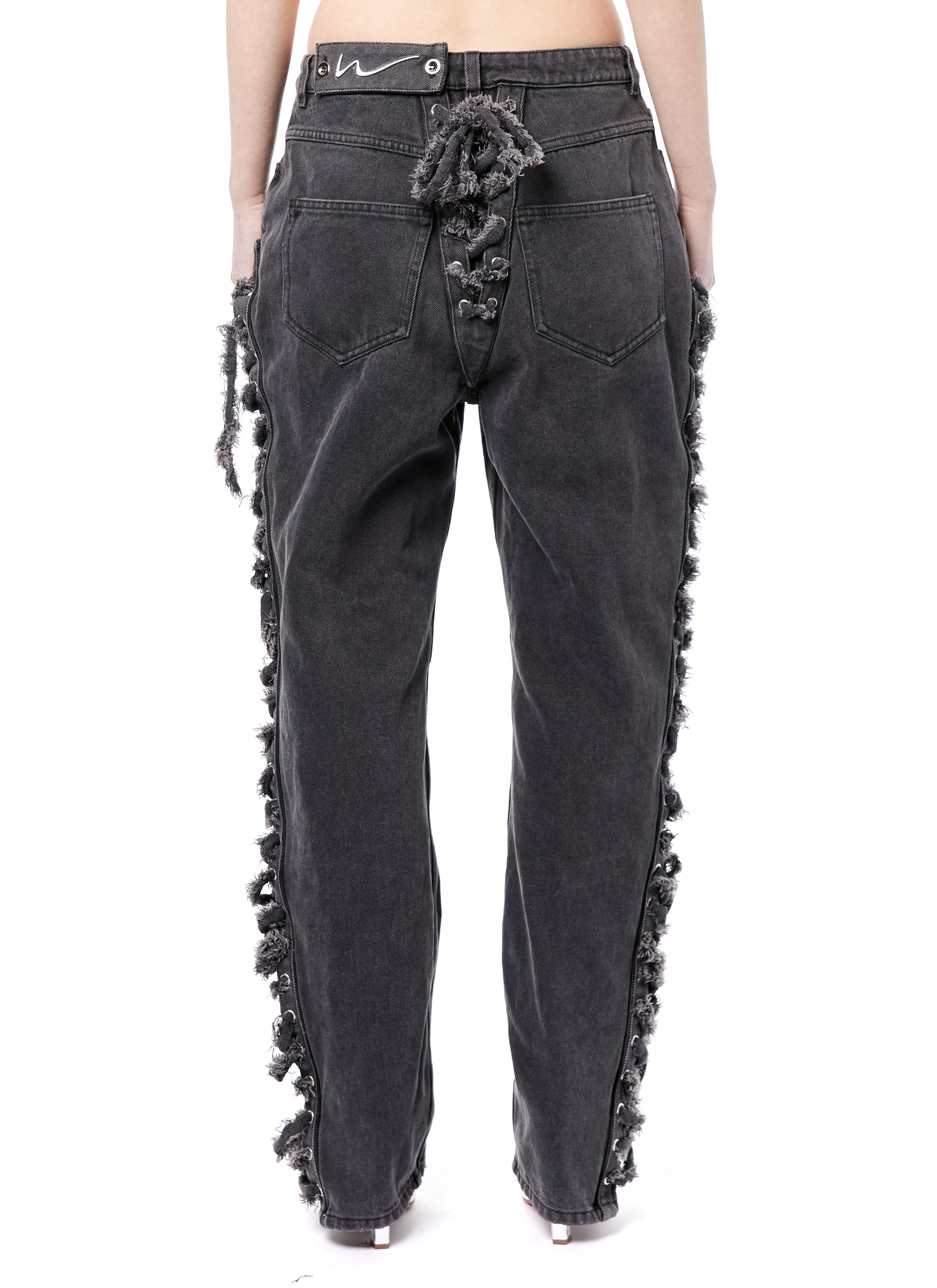 WASHED DENIM PANT WITH LACES