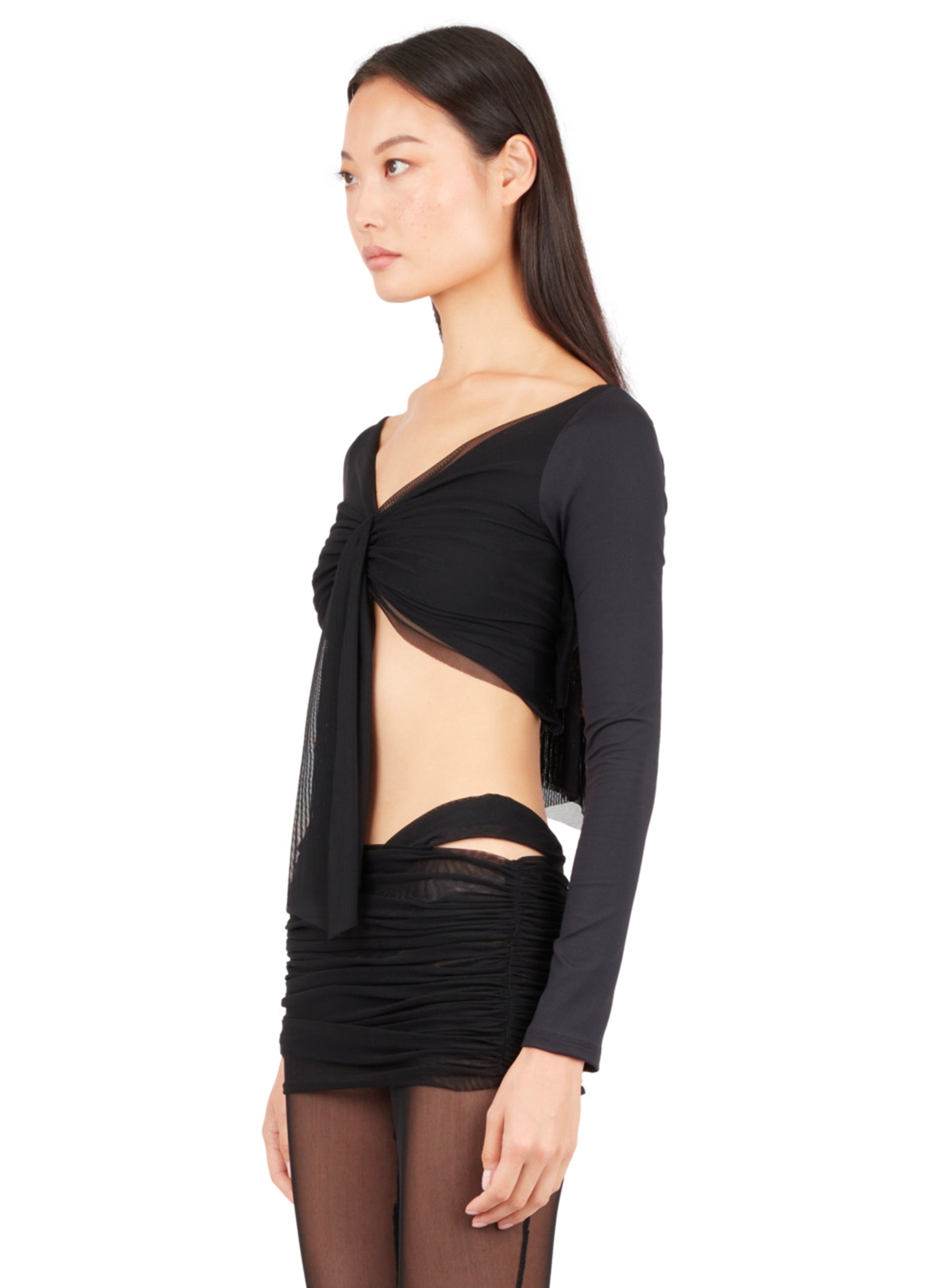 CROP TOP WITH DRAPED TIE