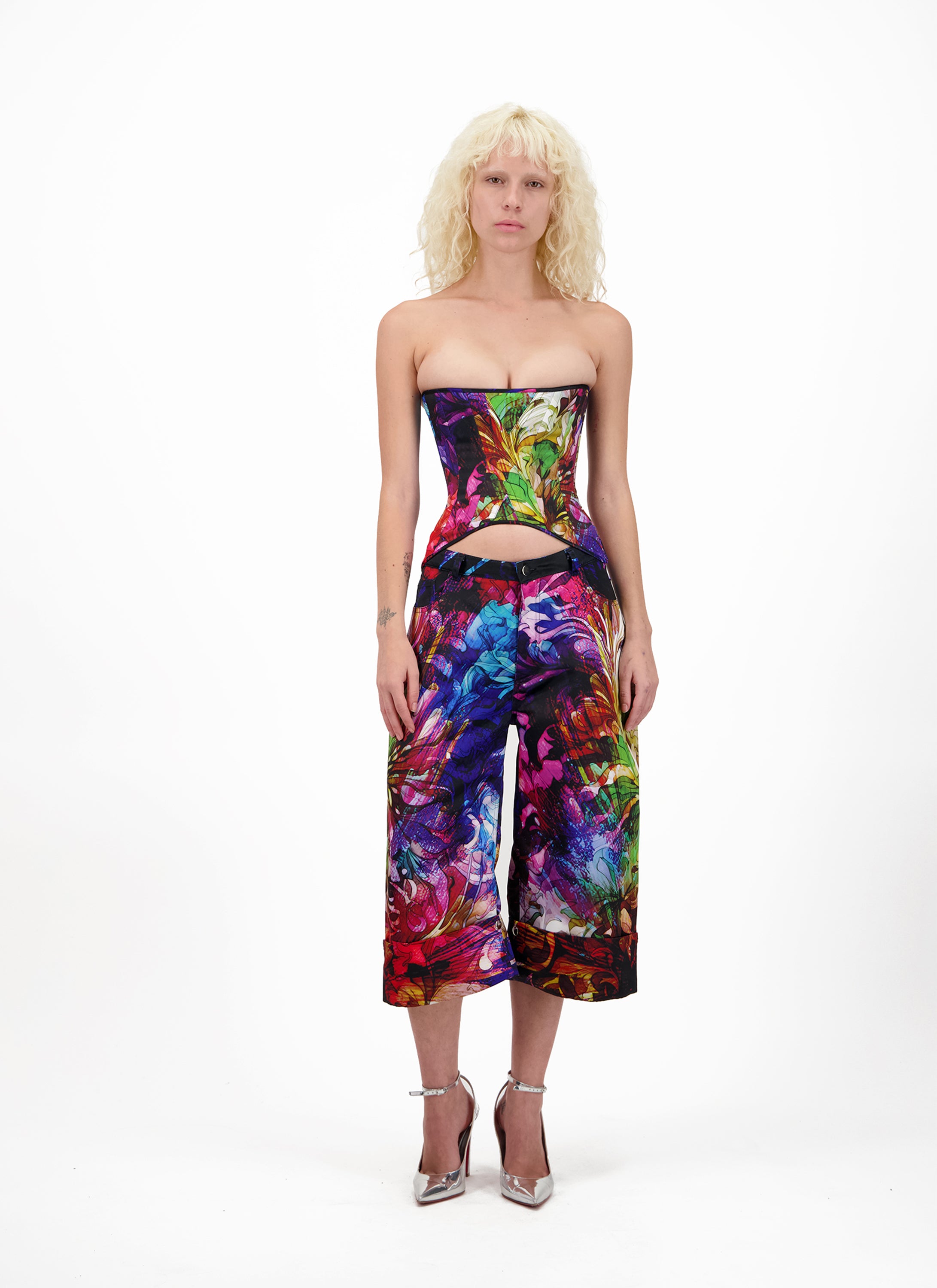 PRINTED CUTOUT CORSET