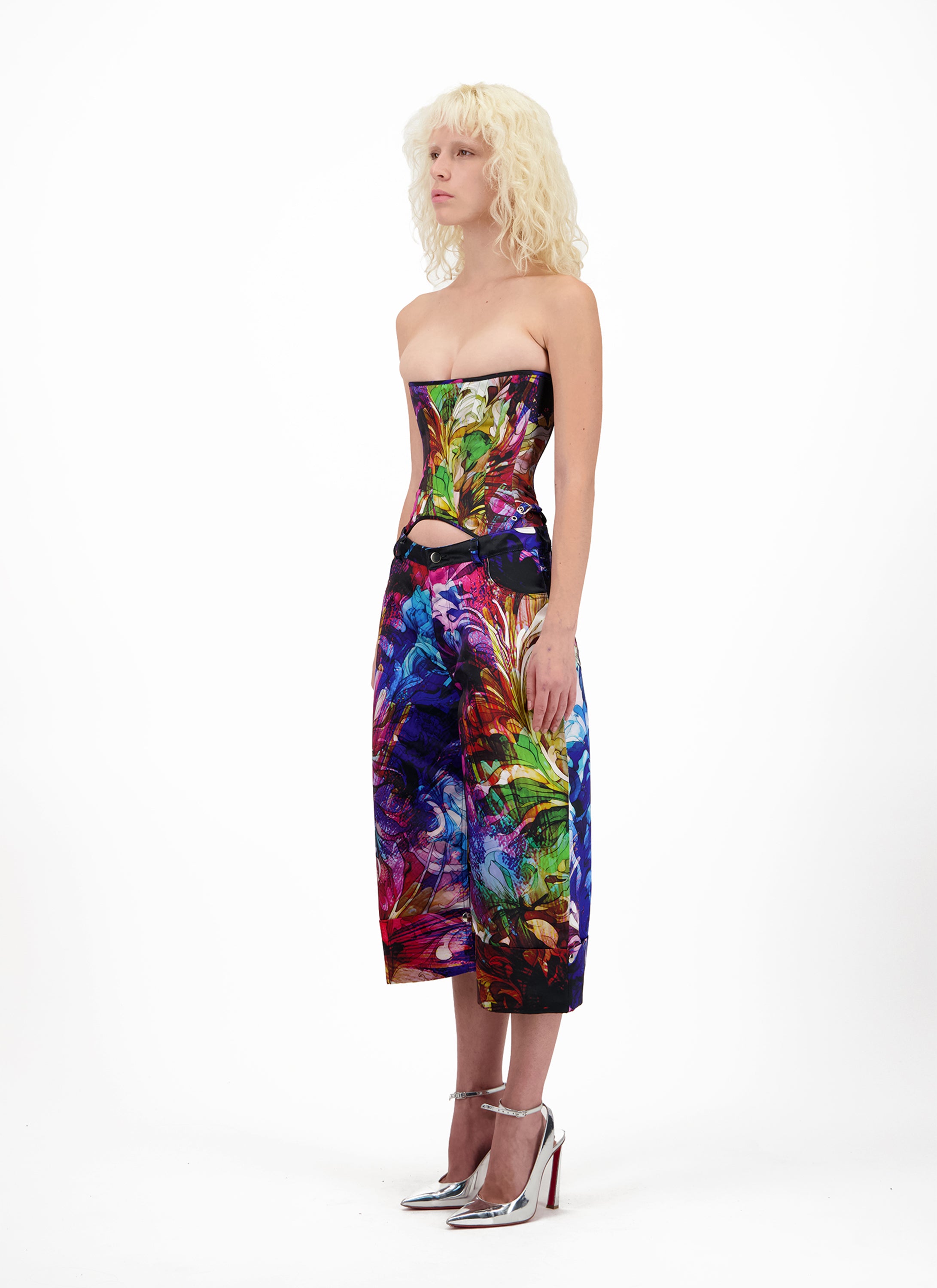 PRINTED CUTOUT CORSET