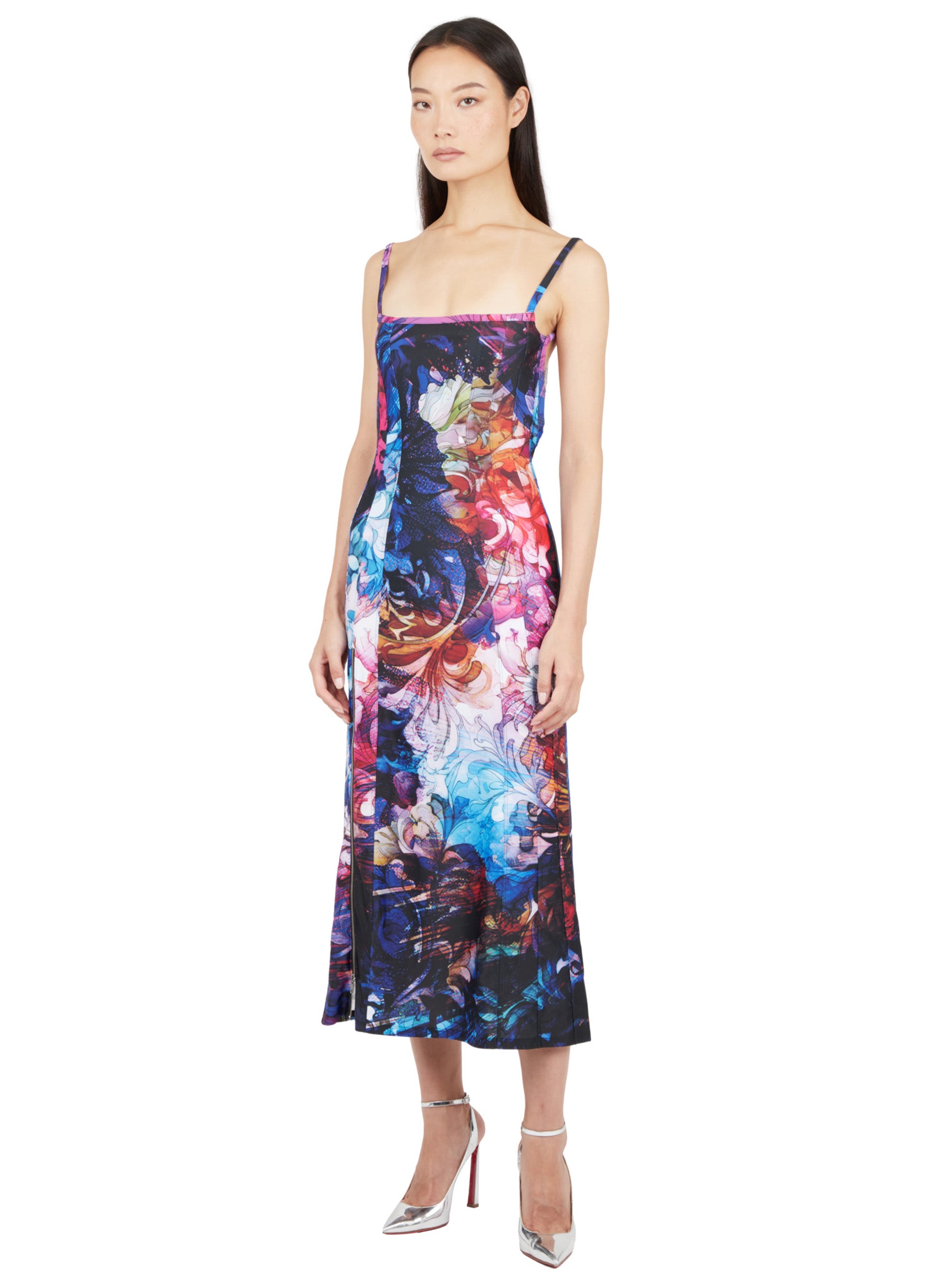 LONG FLARED APRON DRESS