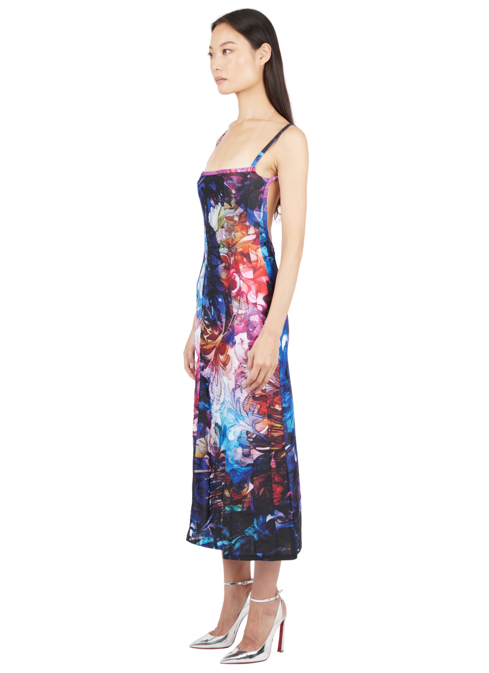 LONG FLARED APRON DRESS