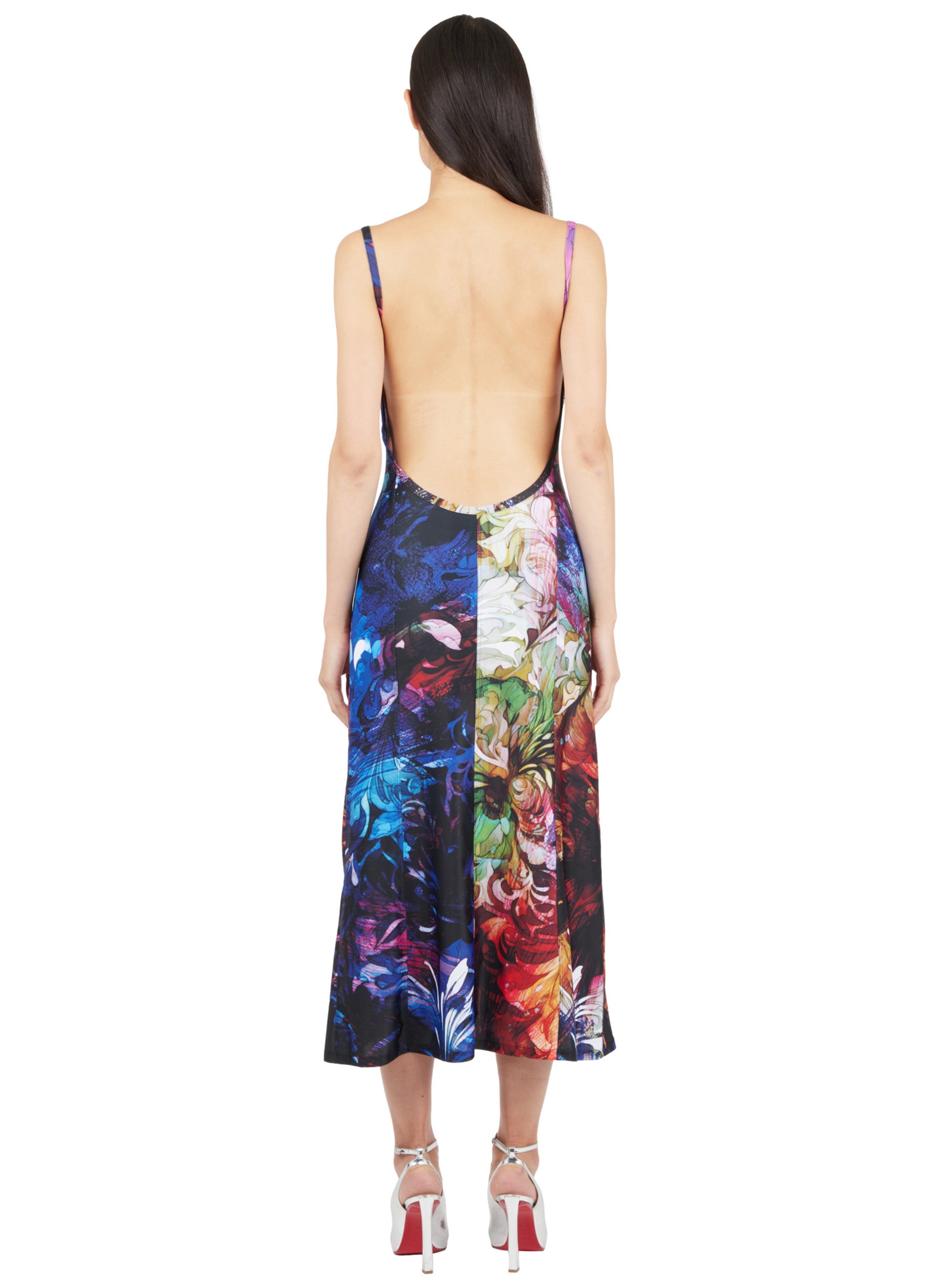 LONG FLARED APRON DRESS