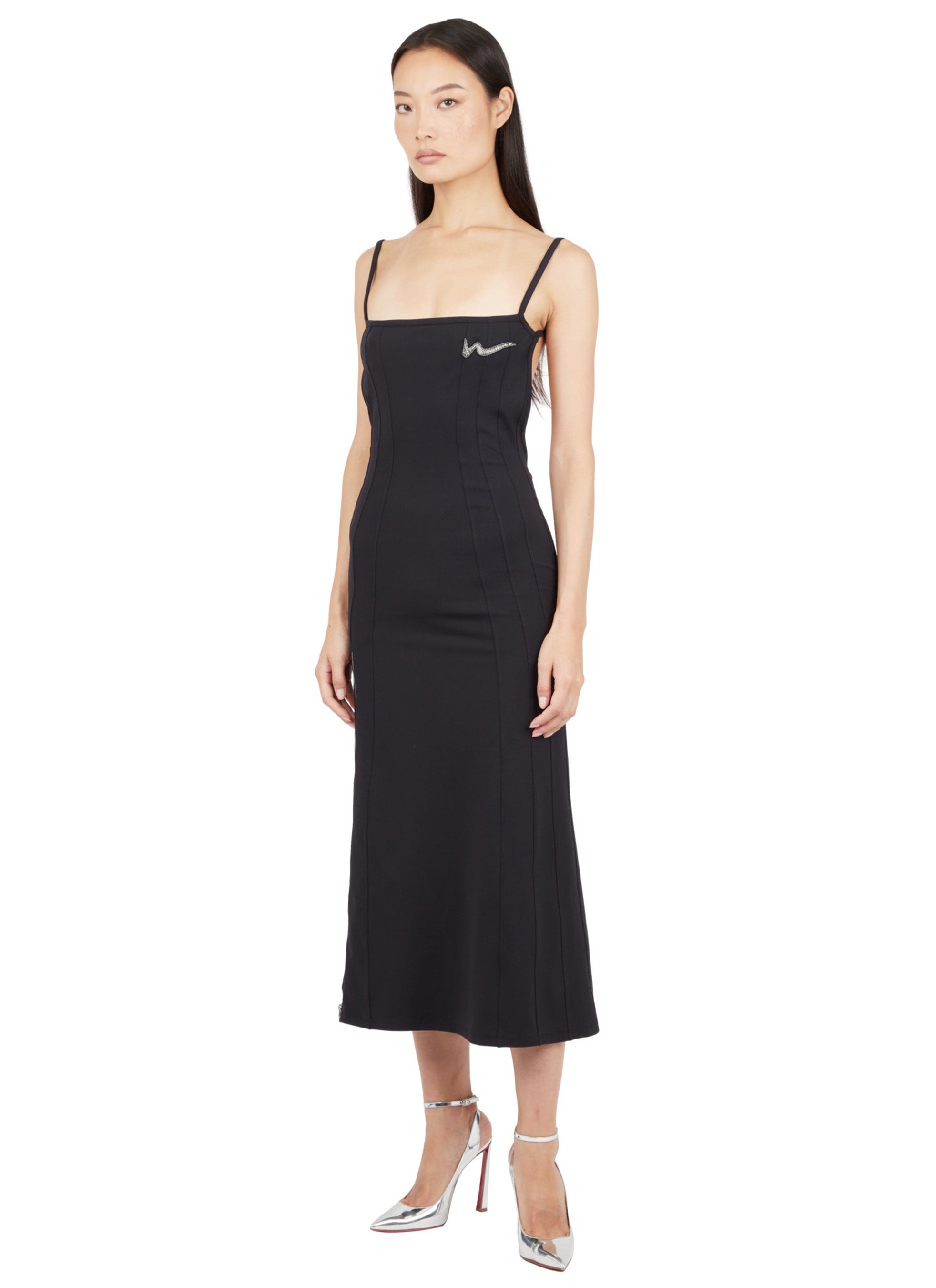 LONG FLARED APRON DRESS