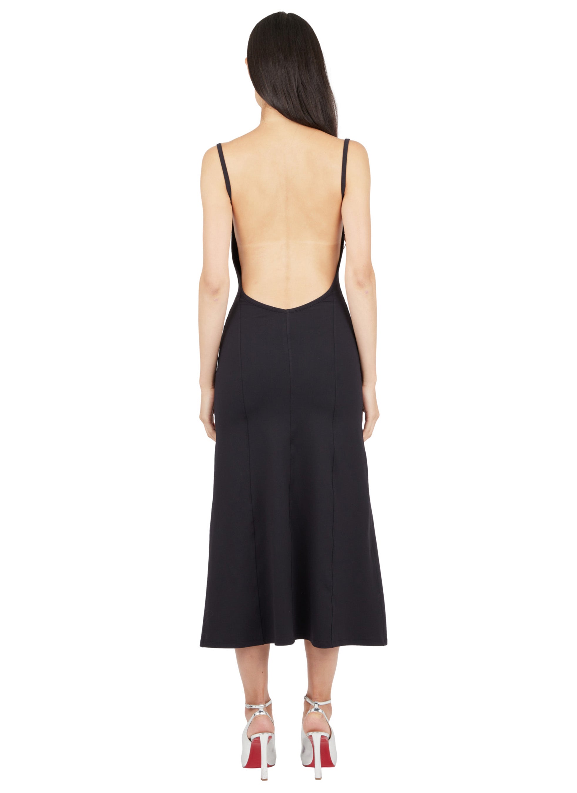 LONG FLARED APRON DRESS