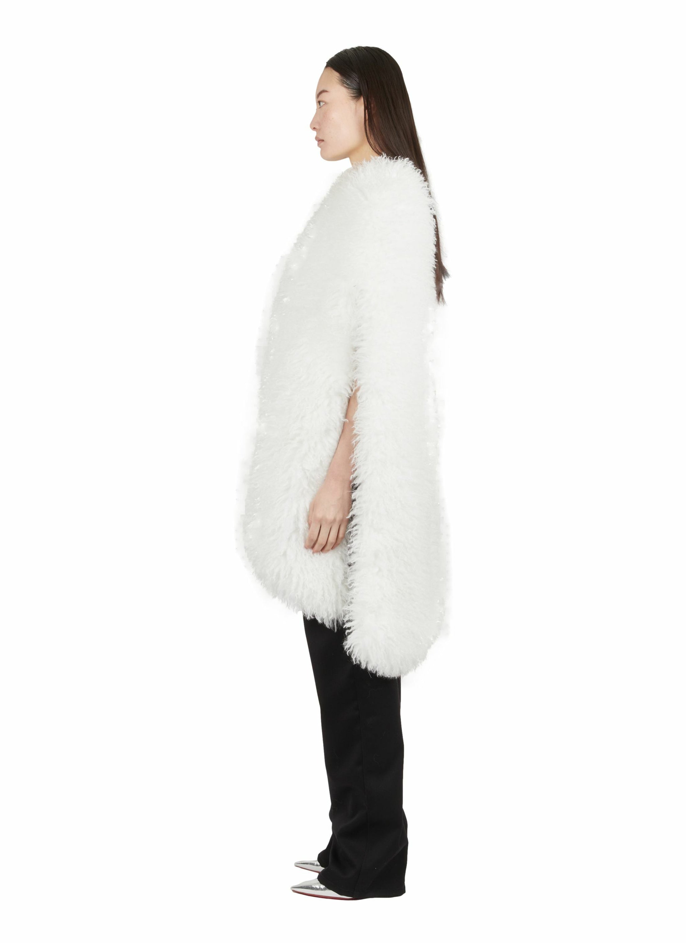 OPENED FAUX FUR CLOAK