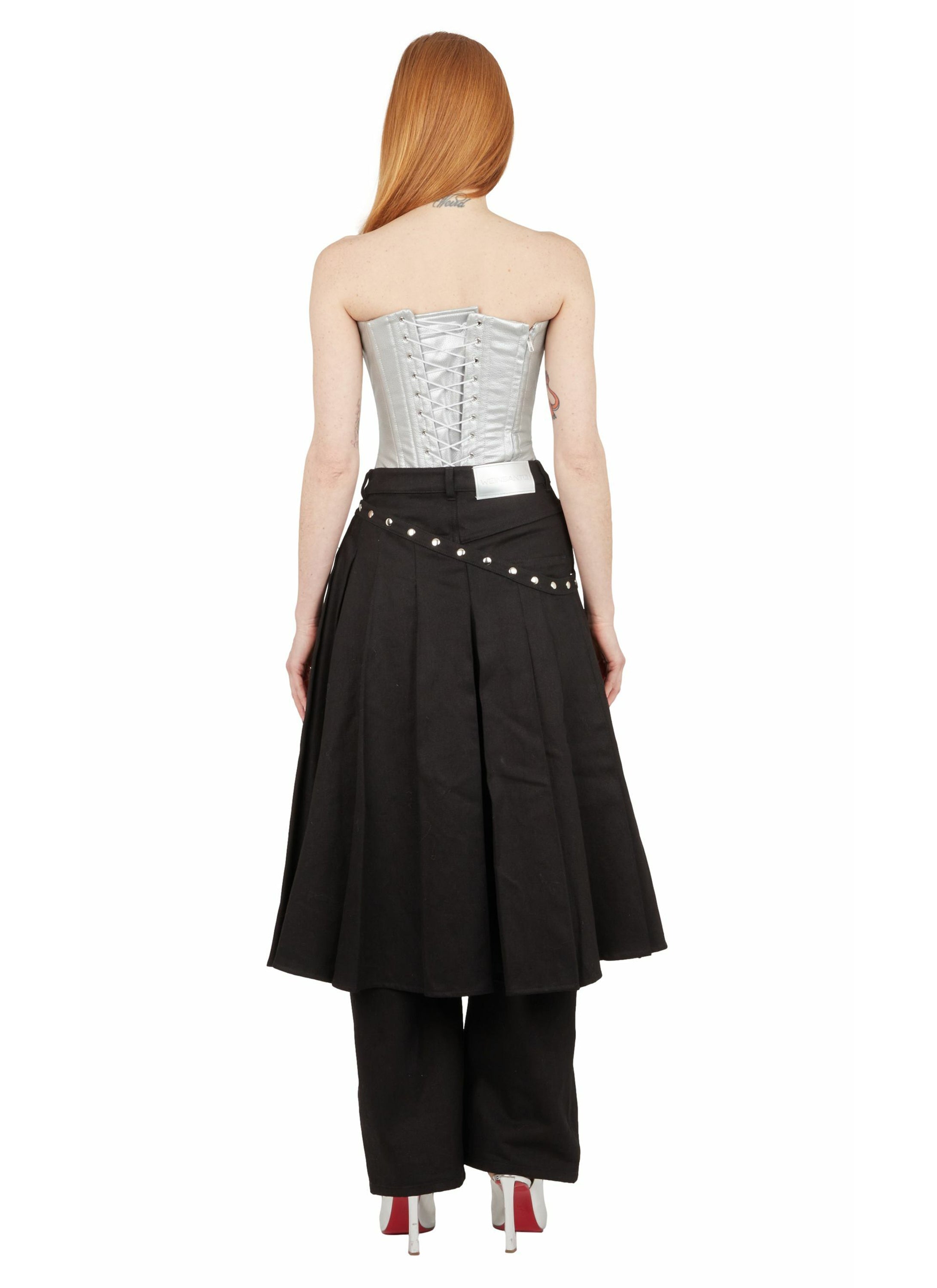 PANTS WITH REMOVABLE PLEATED SKIRT