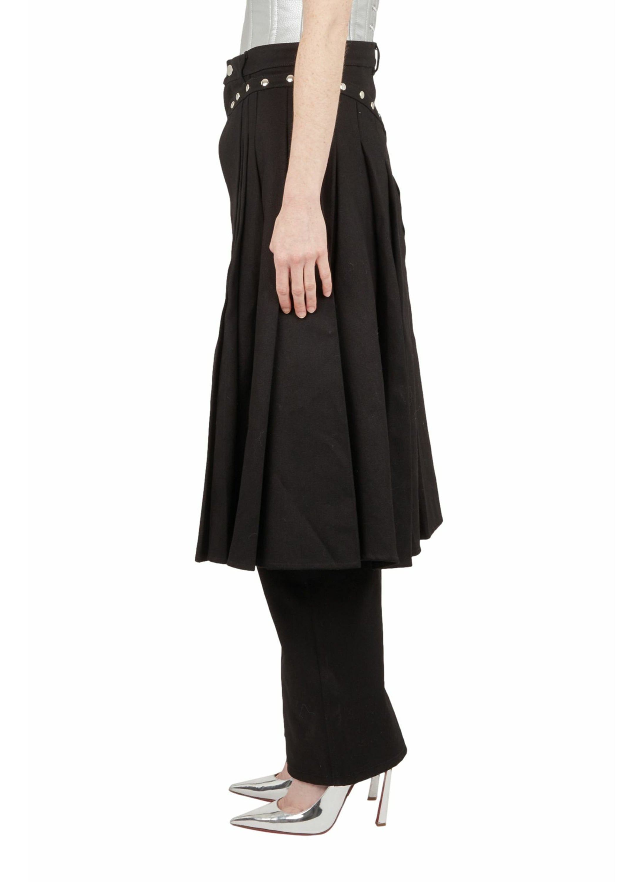 PANTS WITH REMOVABLE PLEATED SKIRT