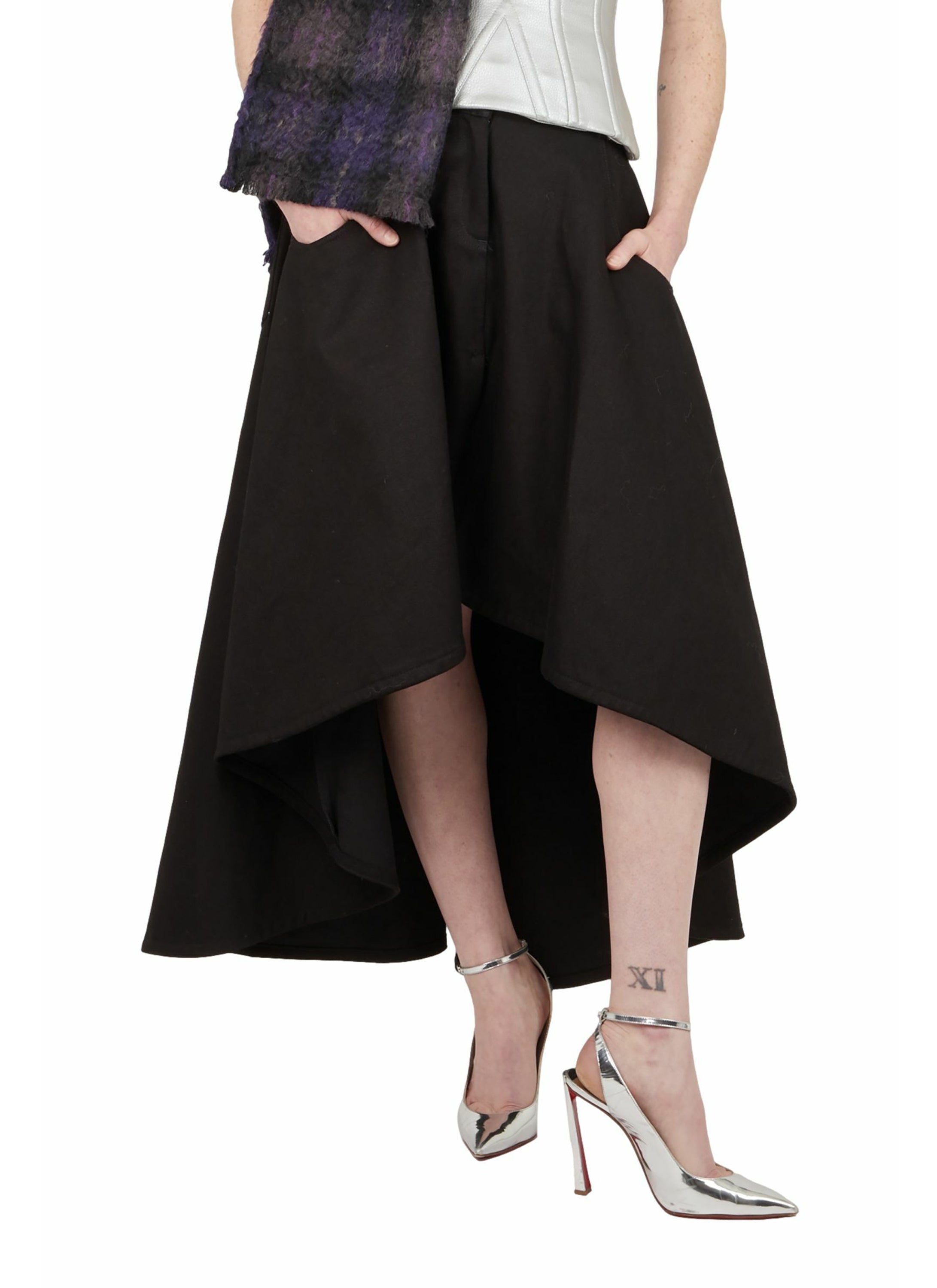 ASYMMETRICAL DENIM SKIRT