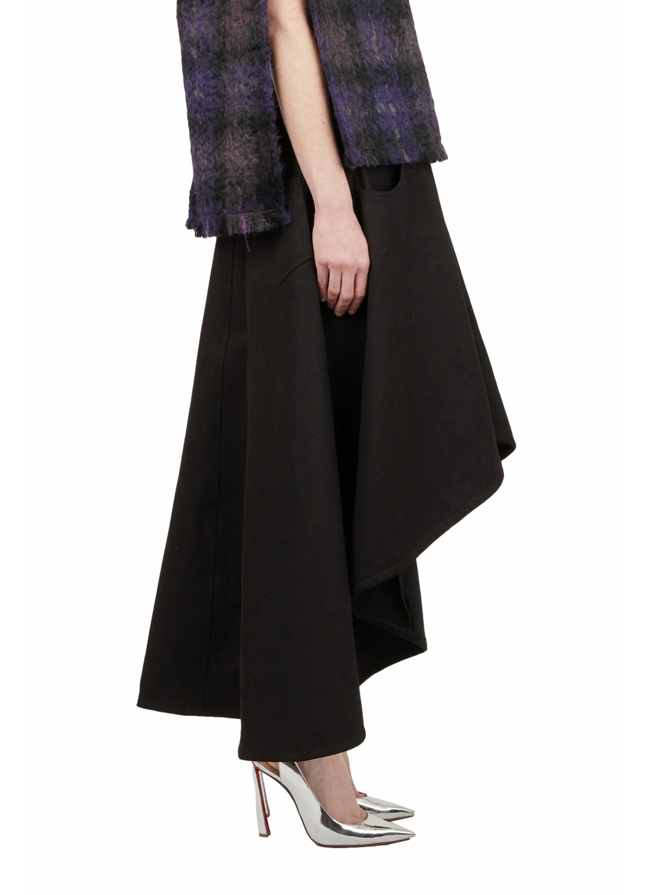 ASYMMETRICAL DENIM SKIRT