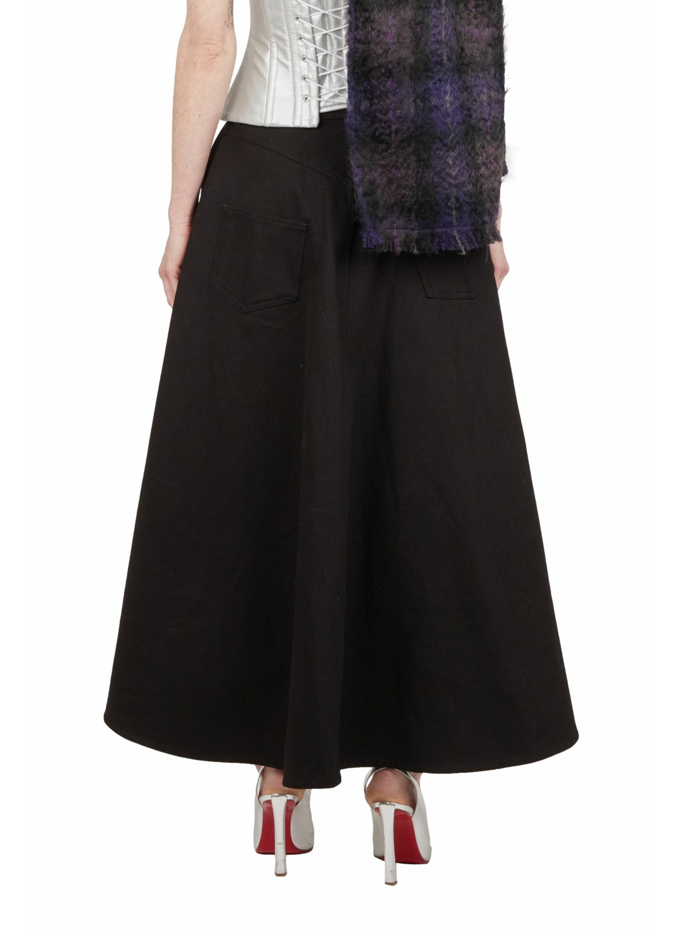 スカート Ruimeme <houndsooth asymmetry skirt> ASYMMETRICAL DENIM SKIRT – WEINSANTO
