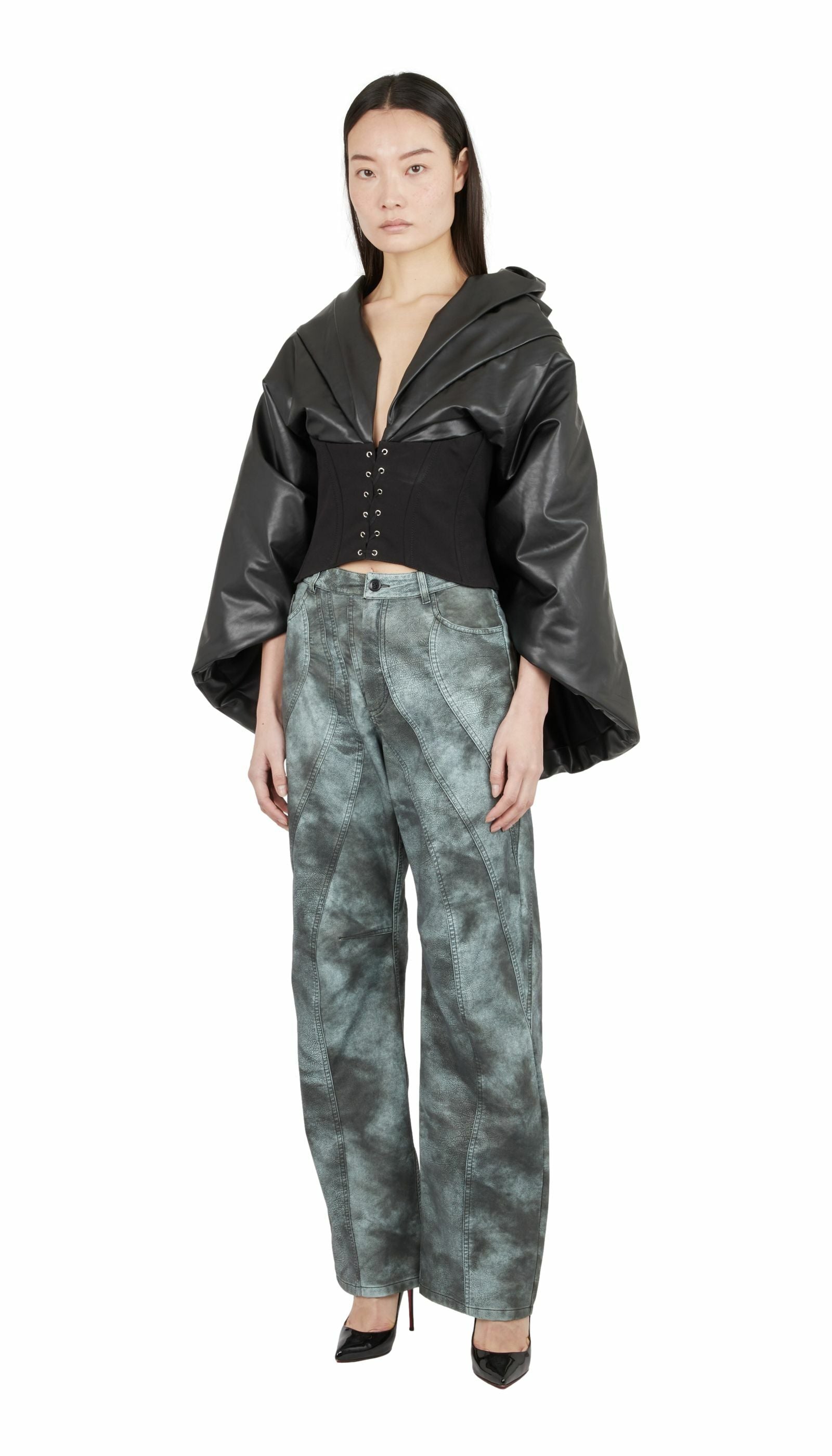 CORSET DRAPED CAPE TOP