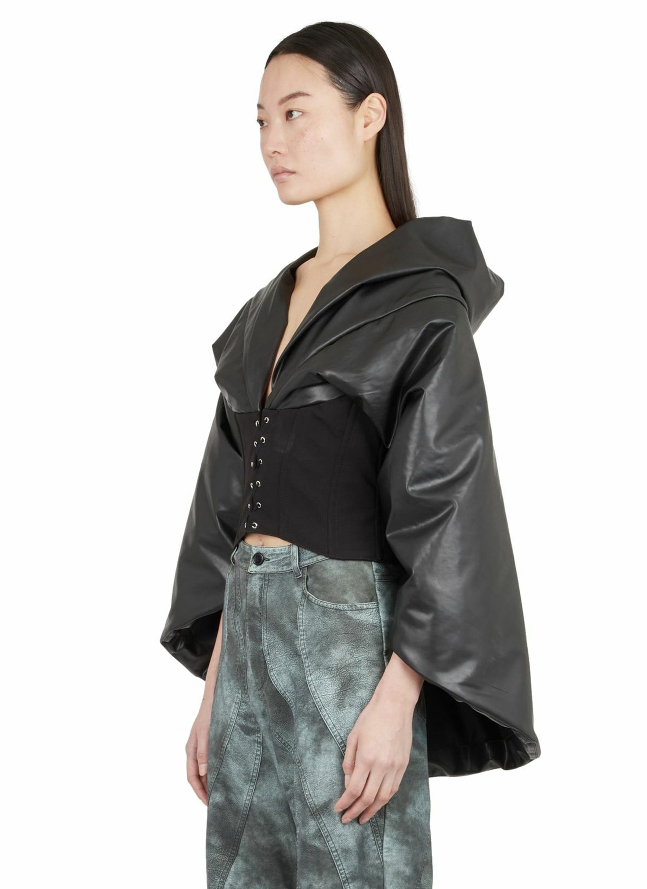 CORSET DRAPED CAPE TOP