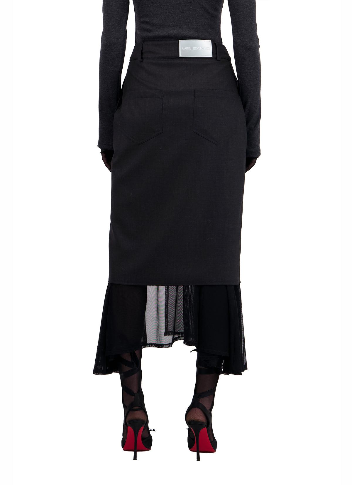 ASYMMETRICAL SKIRT WITH DOUBLE LAYER