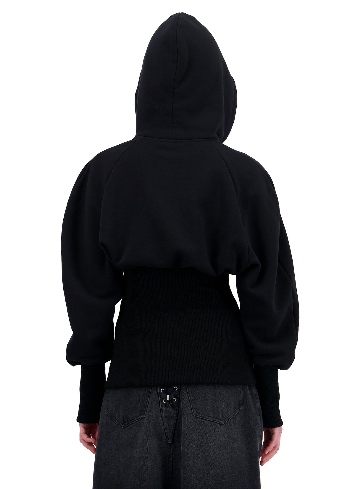 HOODIE WITH RIB CORSET