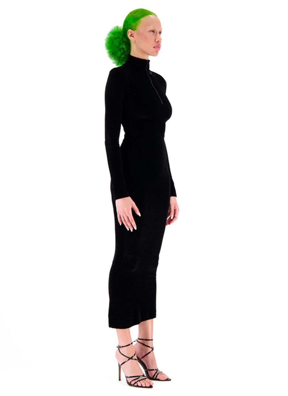 STRETCH VELVET LONG DRESS